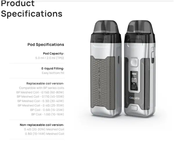 Aspire Veynom Air 2800mah Pod Device - image 9